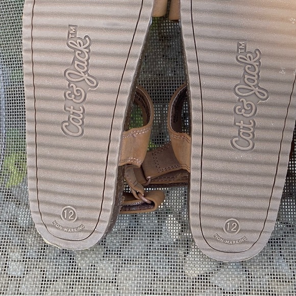 2pr. Gently Worn/Clean Sz-C/ 11-12 Cat& Jack Tan Sandals/Purple Scott Flip Flops - Picture 13 of 16